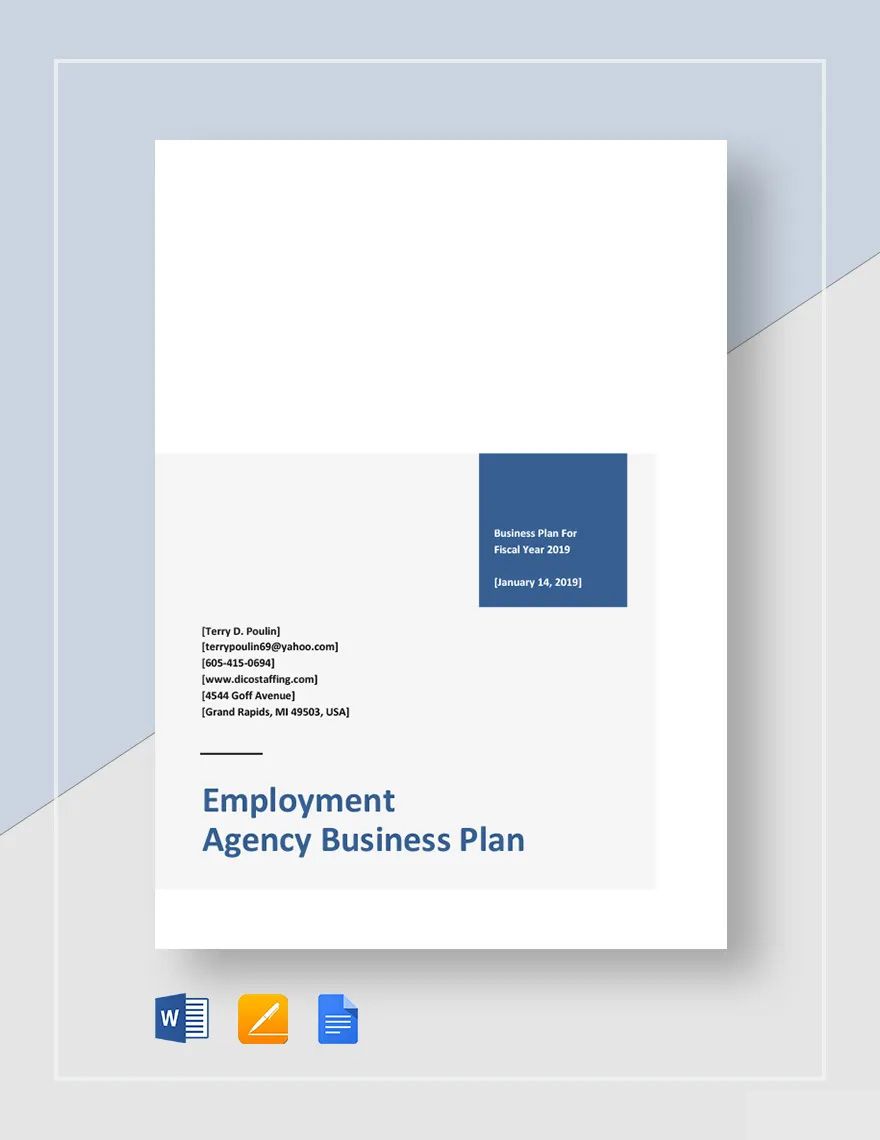 Employment Agency Business Plan Template