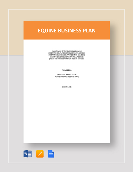 horse training business plan template