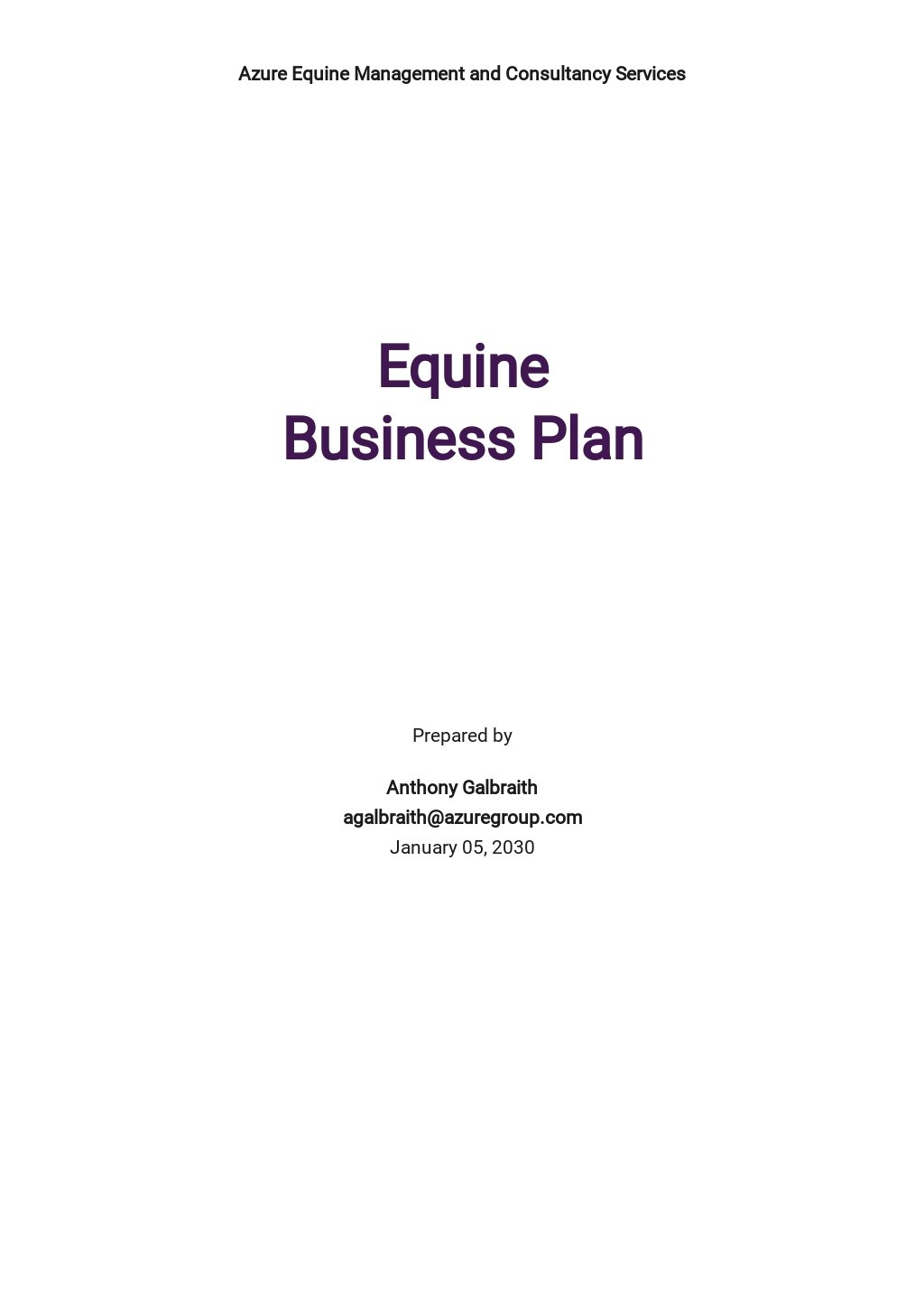 equestrian business plan uk