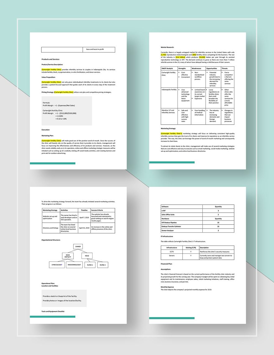 business plan fertility clinic