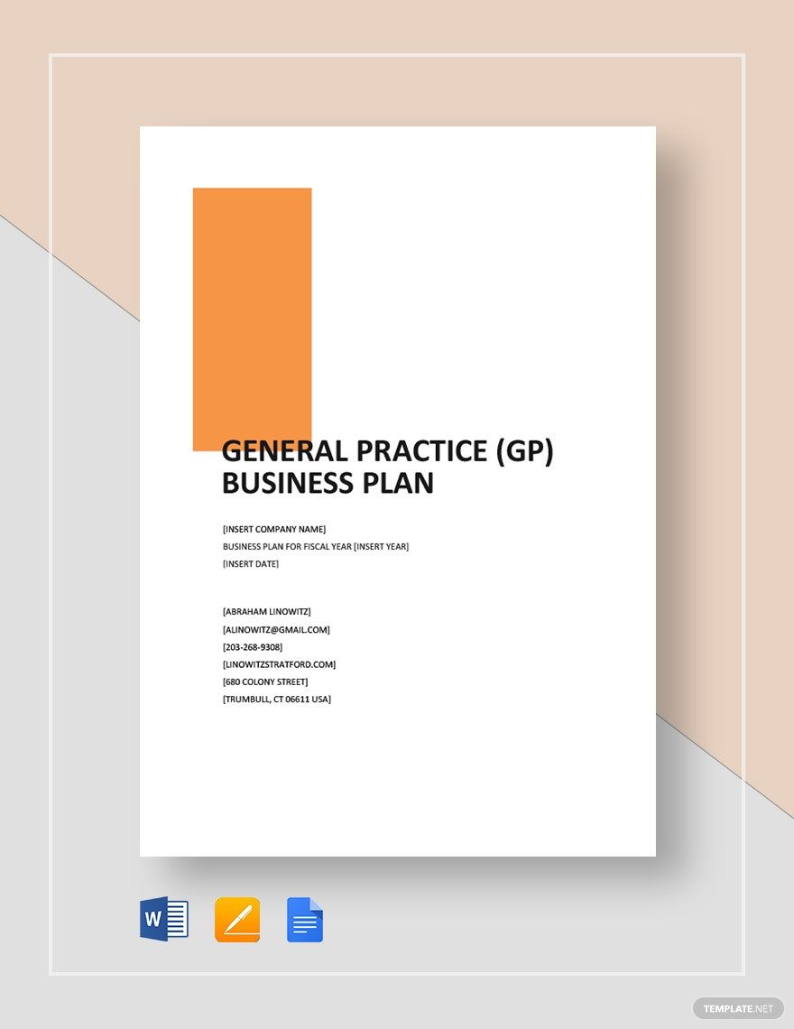 General Practice (GP) Business Plan Template