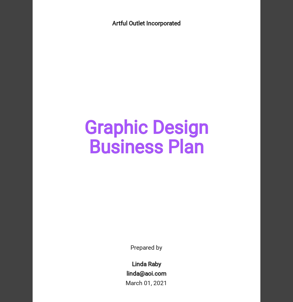 Graphic Design Business Plan Template Word (DOC) Google Docs