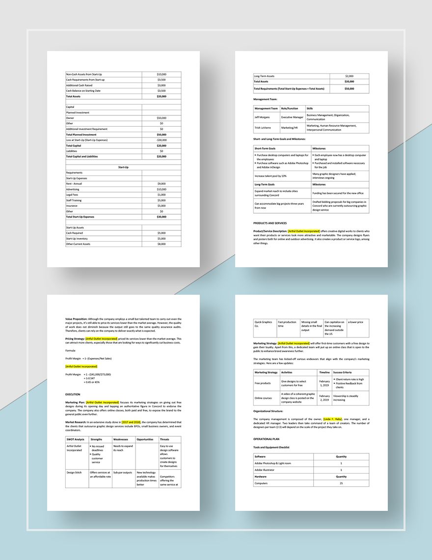 graphic designer business plan pdf