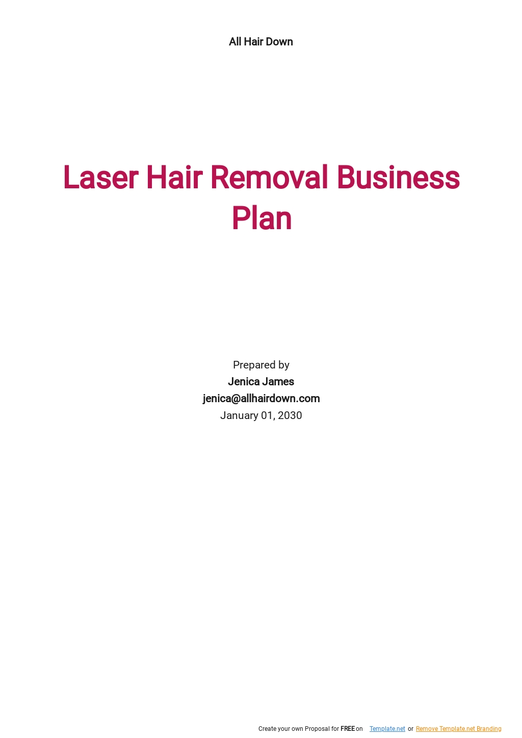 Hair Removal Business Plan Template.jpe