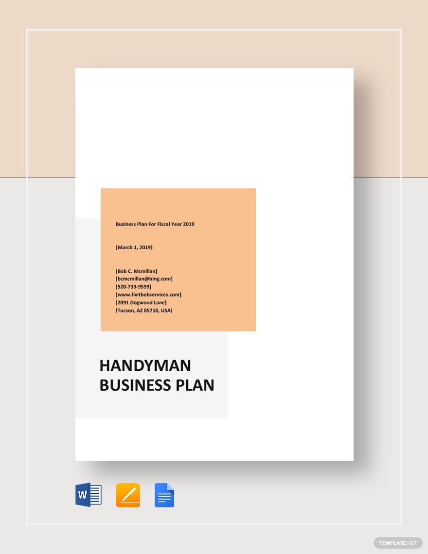 Handyman Business Plan Template