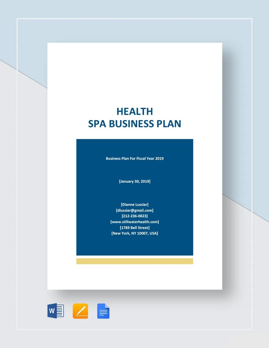 Health Spa Business Plan Template