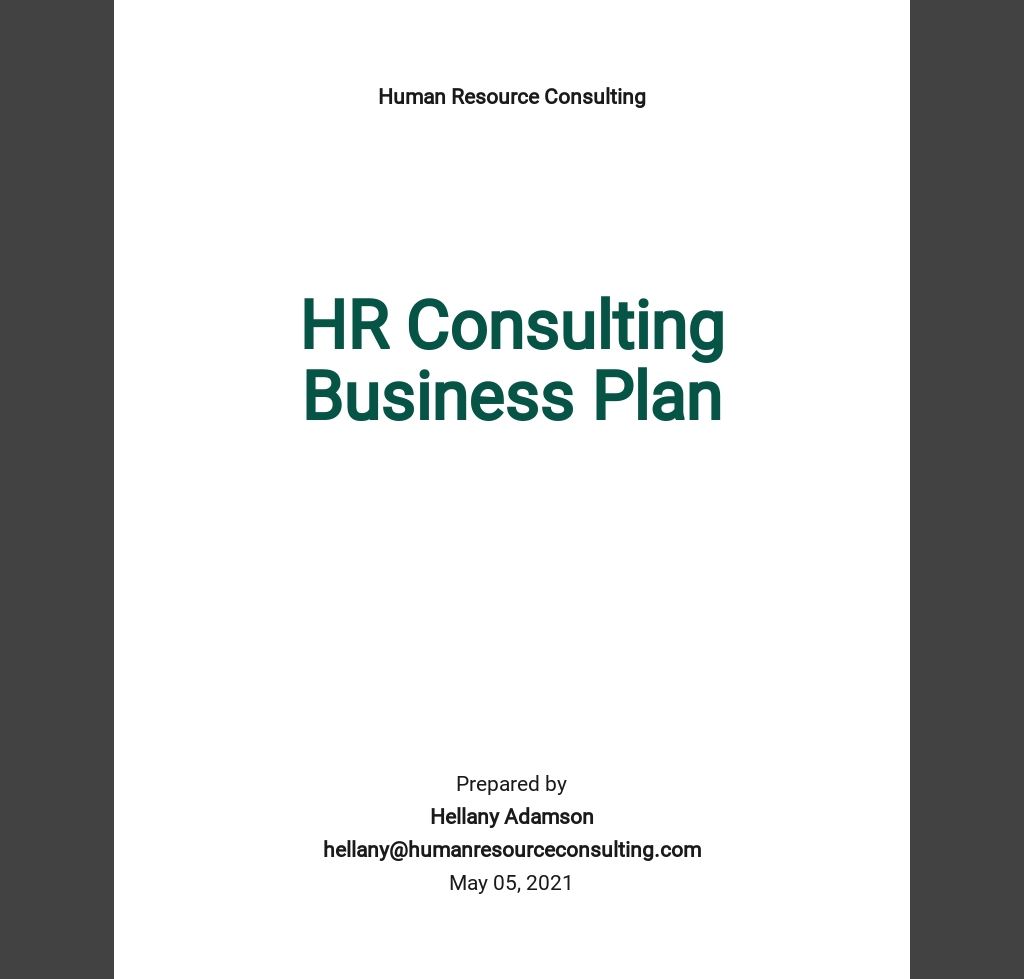 hr consultant business plan
