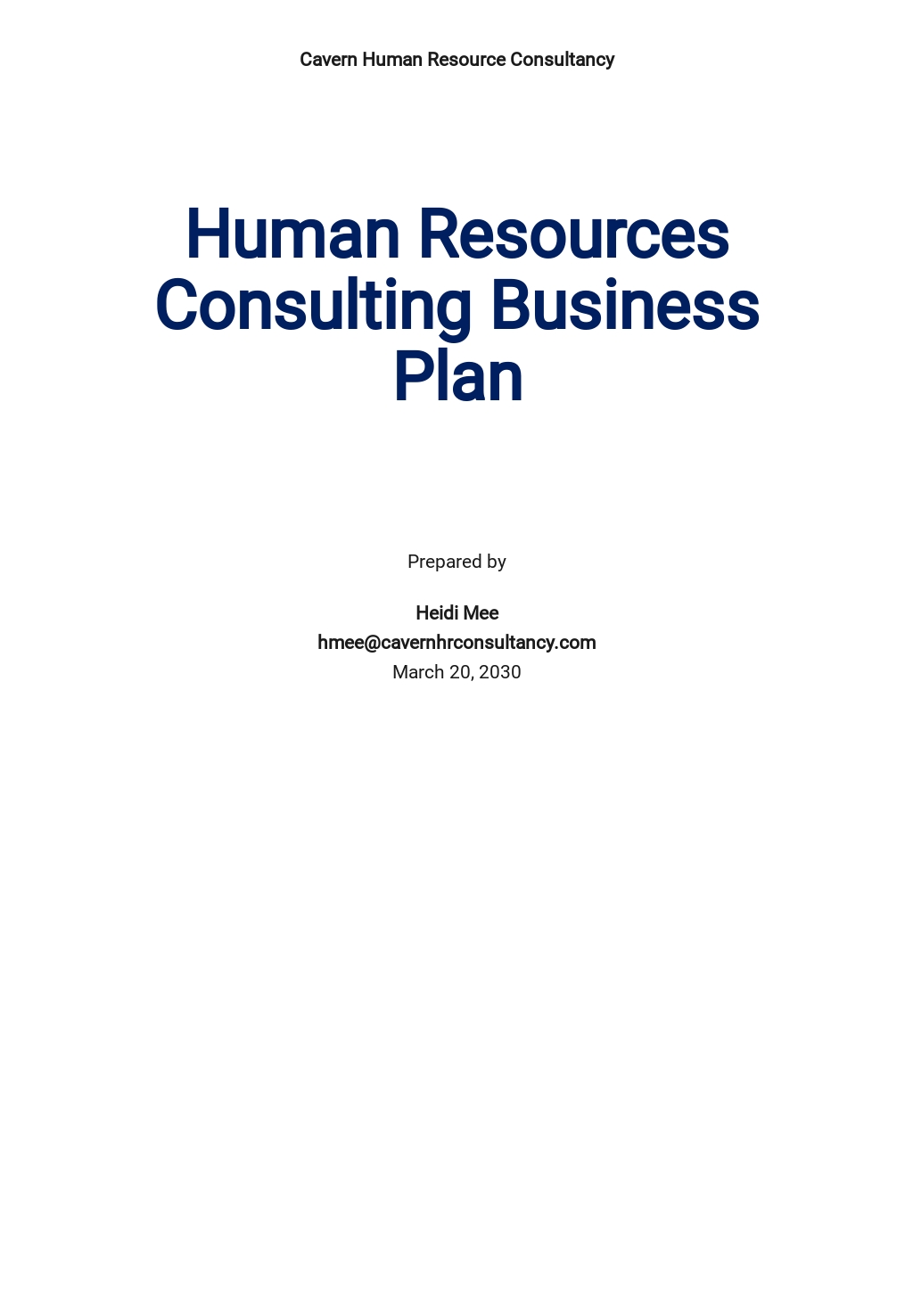 business plan human resources