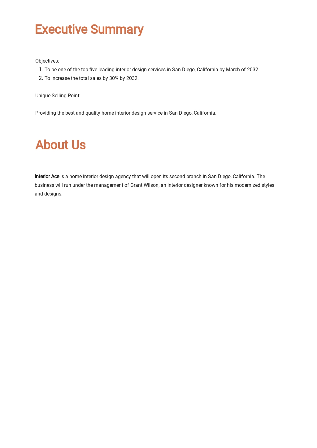 Home Interior Design Business Plan Template [Free PDF] - Word | Apple