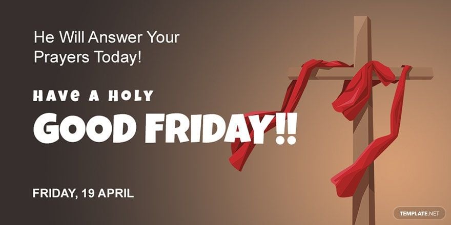 Free Good Friday Church Twitter Post Template