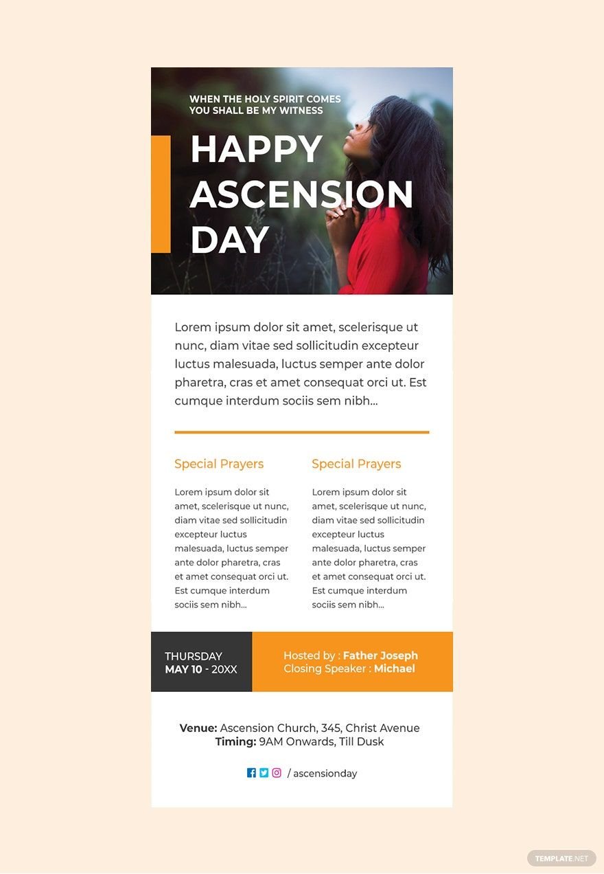 Ascension Day Email Newsletter Template in PSD, Outlook, HTML5
