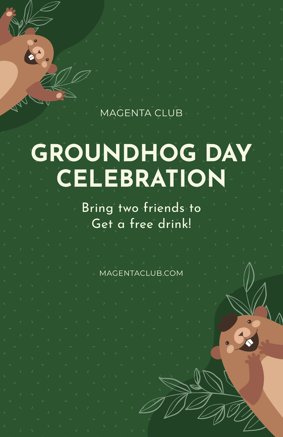 Groundhog Day Celebration Poster Template