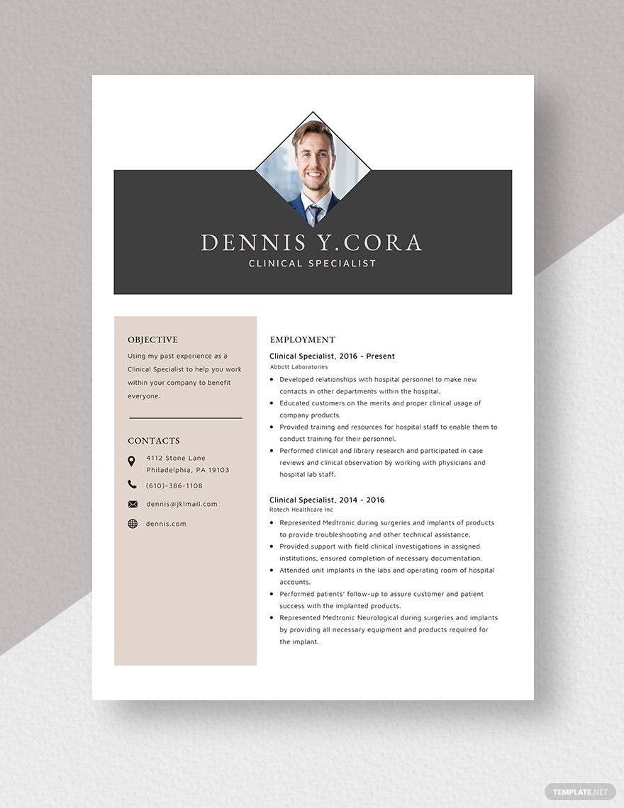 Clinical Specialist Resume