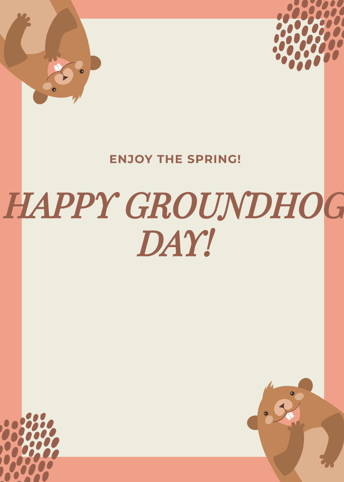 Official Groundhog Day Card Template