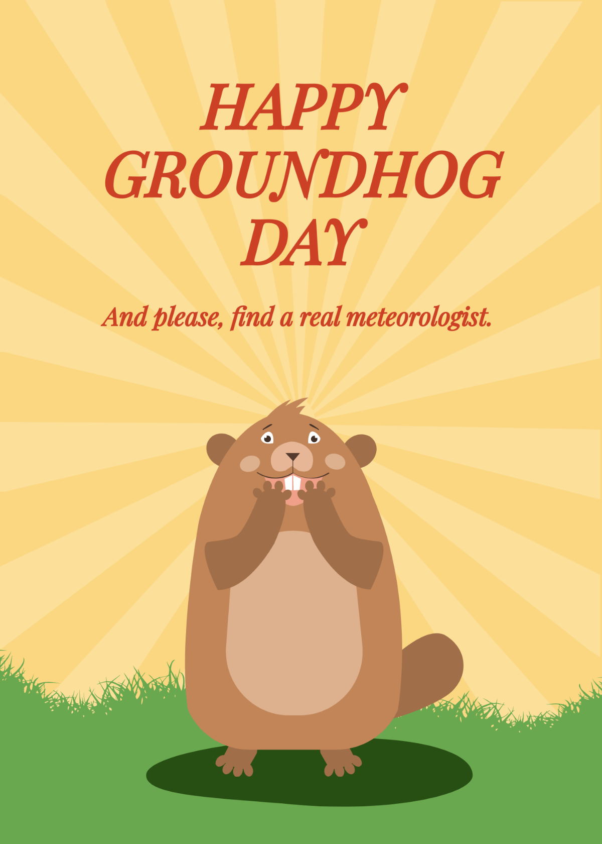 Funny Groundhog Day Card Template - Edit Online & Download