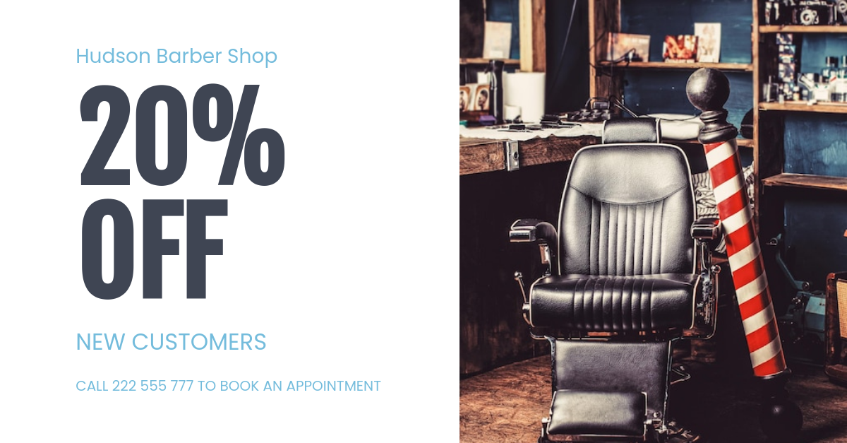 Free Barber Shop Facebook Ad Template to Edit Online