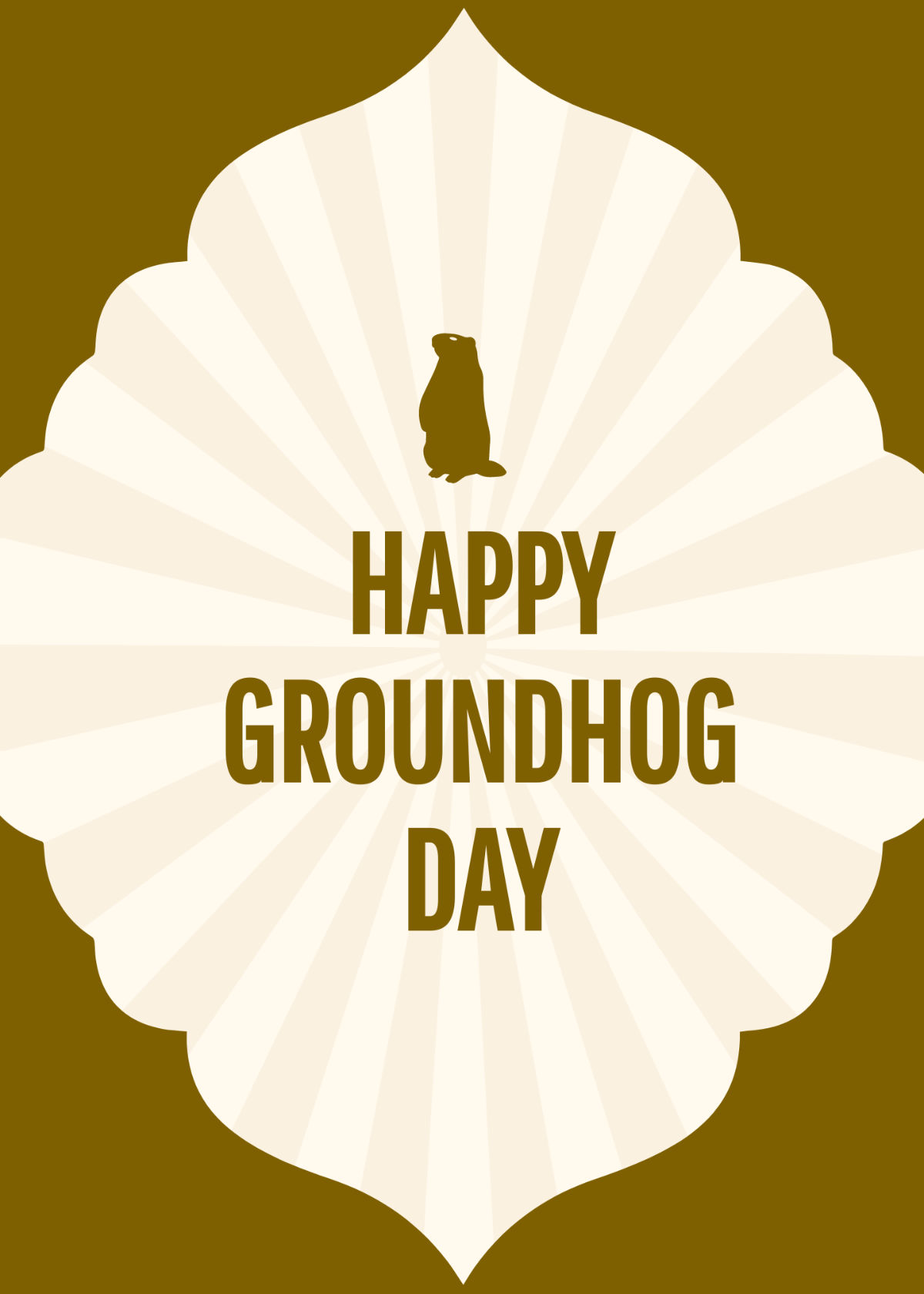 Vintage Groundhog Day Card Template