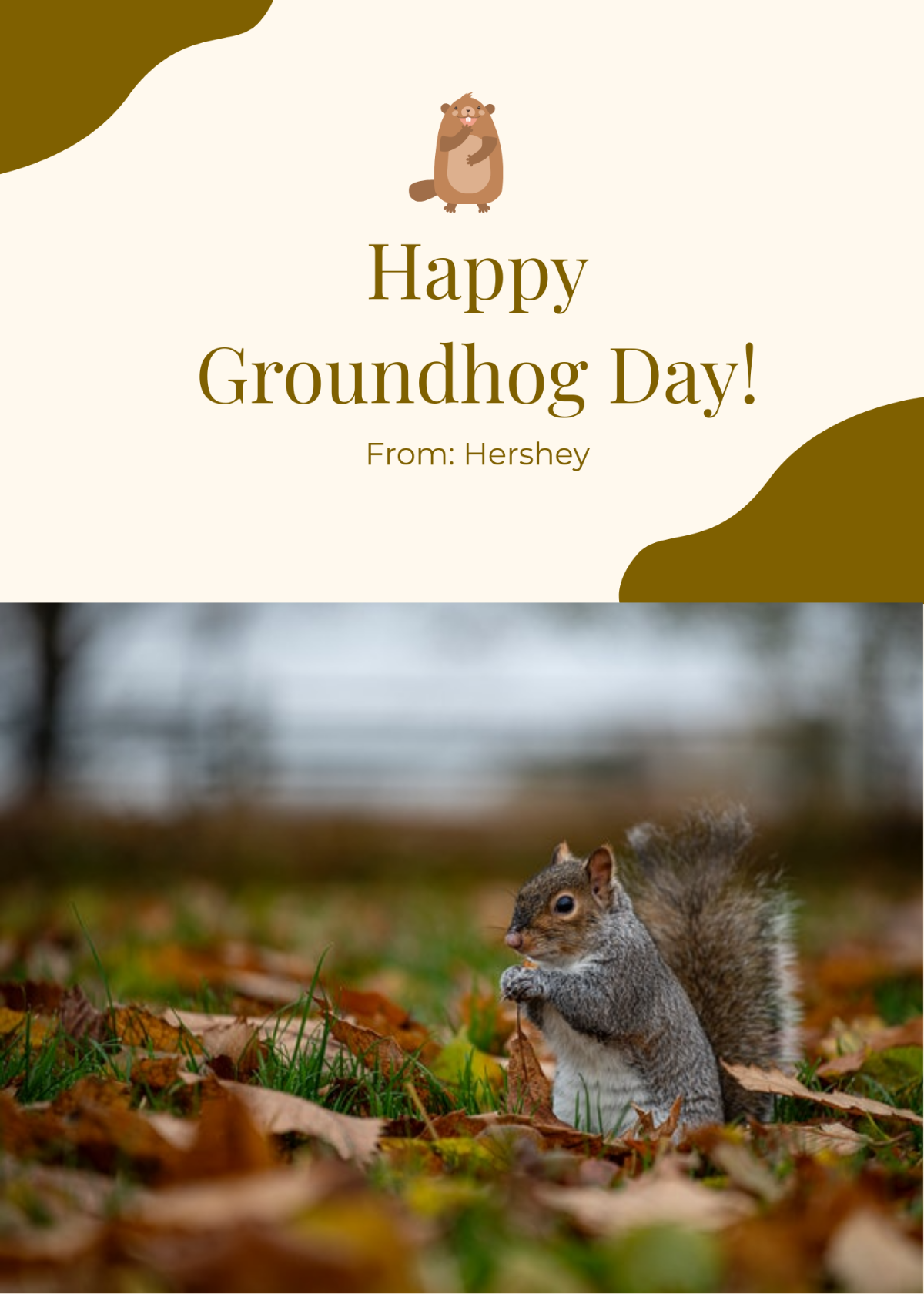 Groundhog Day Photo Card Template