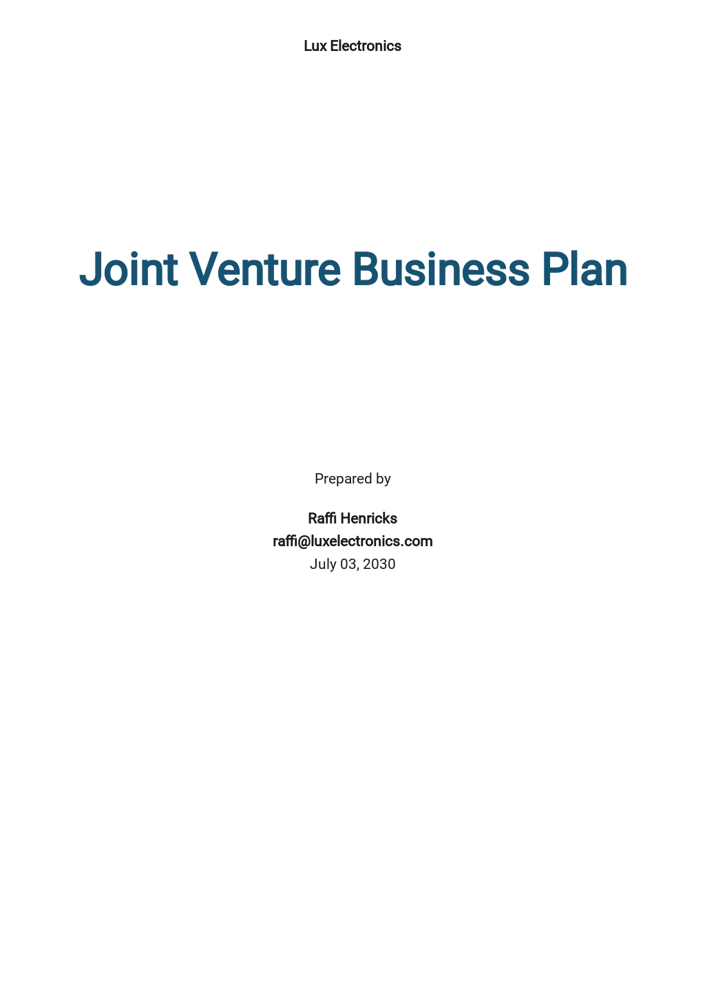 Joint Venture Business Plan Template.jpe