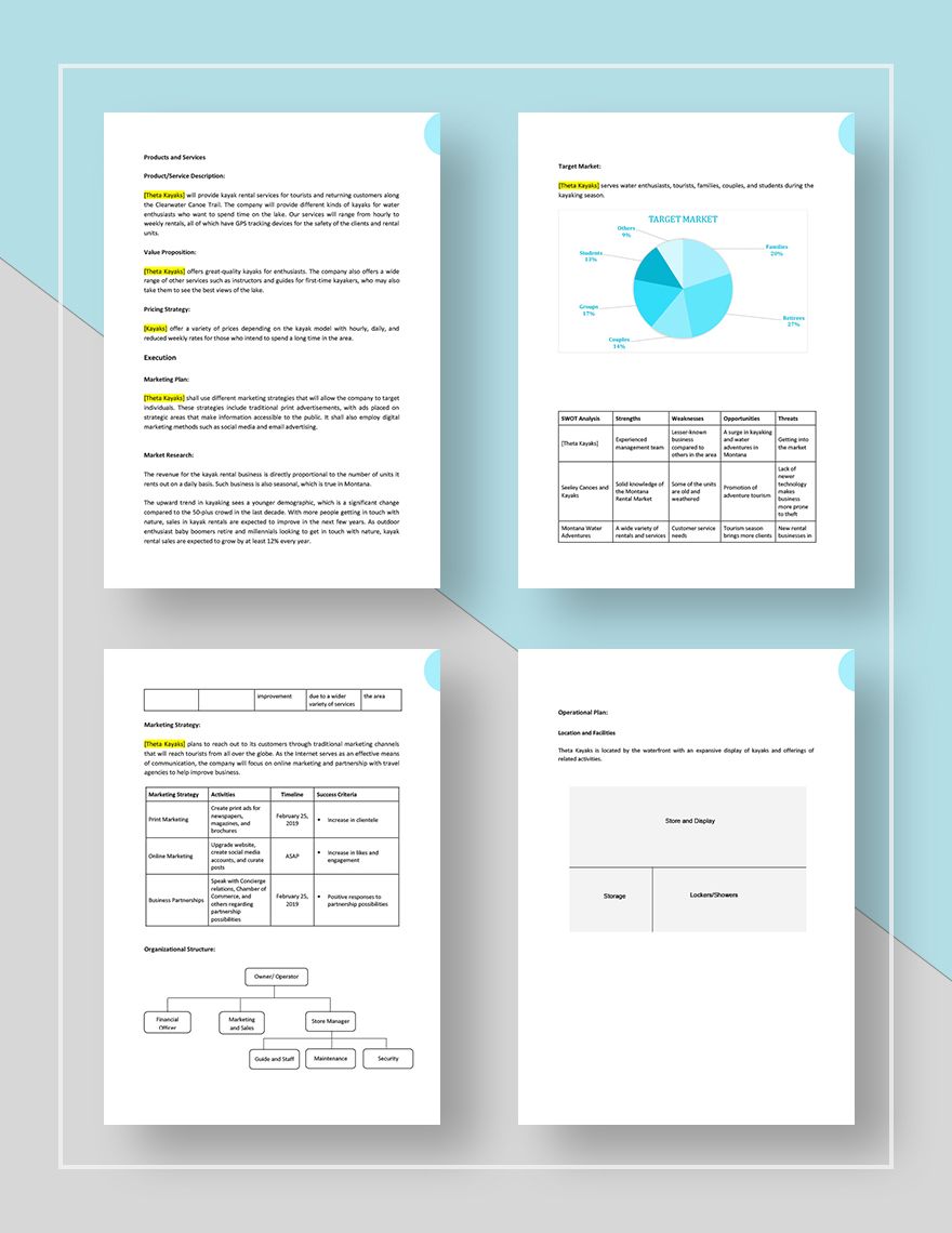 kayak tour business plan