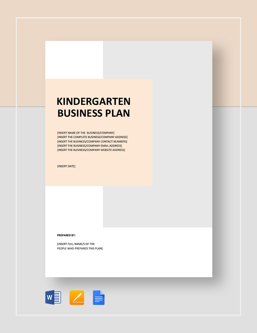 kindergarten school business plan