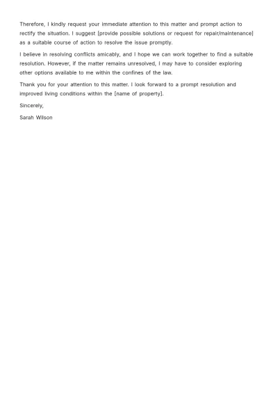 Free Complaint Letter To Property Manager Template to Edit Online