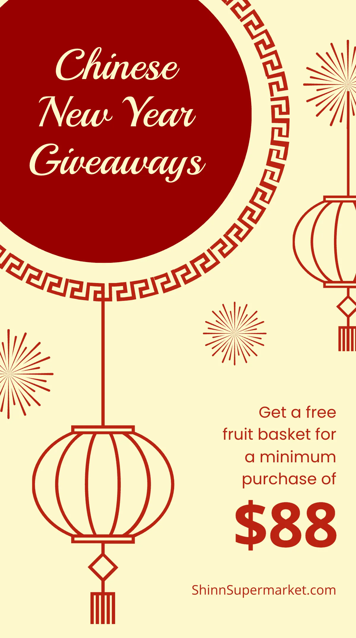 Free Chinese New Year Giveaway Instagram Story Template to Edit Online