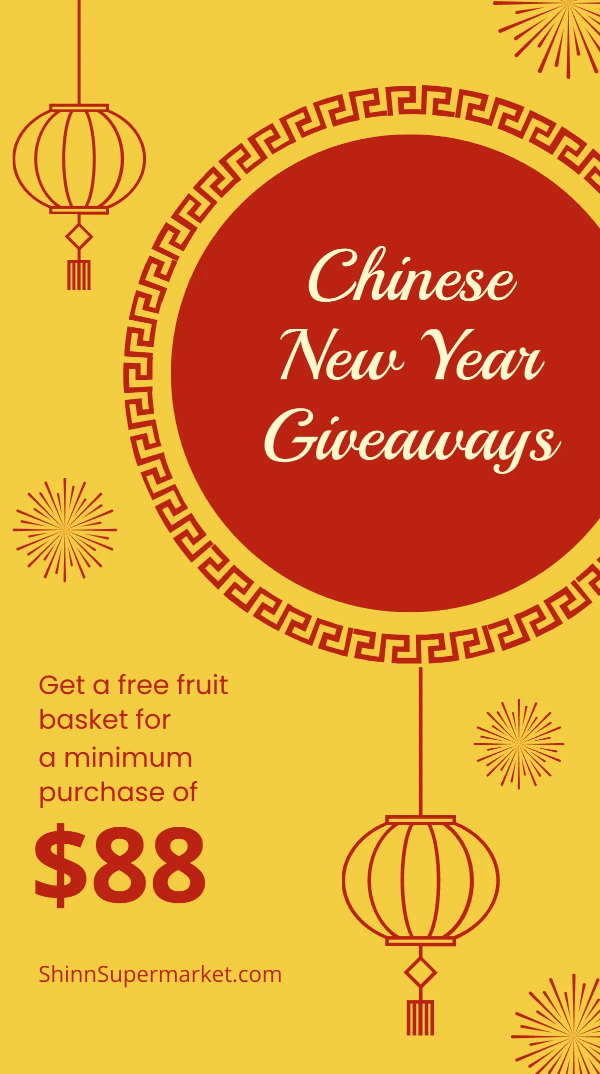 Free Chinese New Year Giveaway Instagram Story Template to Edit Online