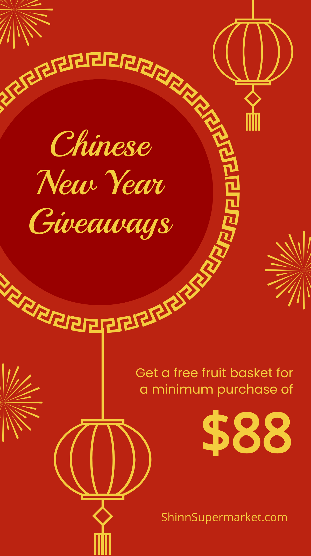 Chinese New Year Giveaway Instagram Story Template - Edit Online & Download