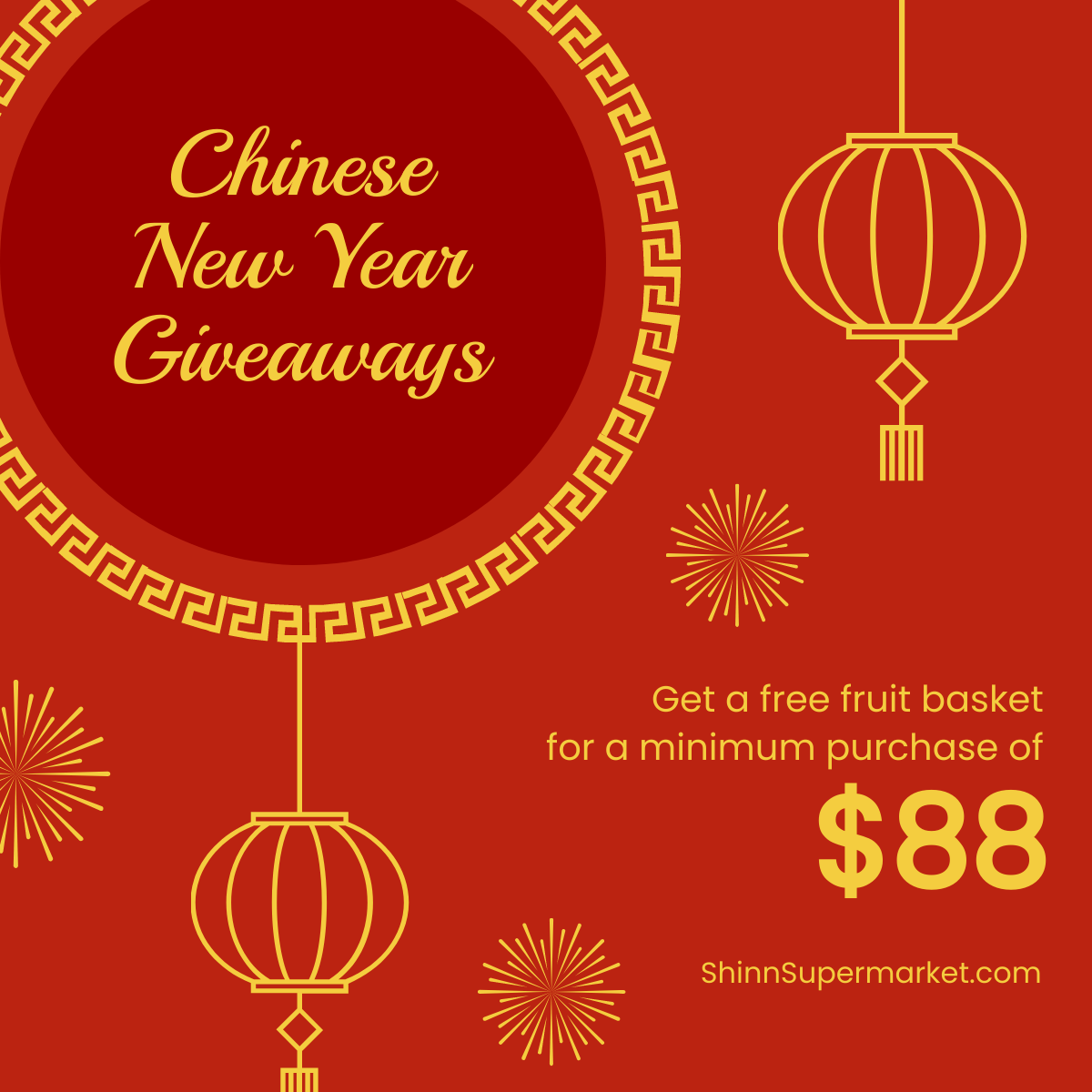 Chinese New Year Giveaway Linkedin Post Template