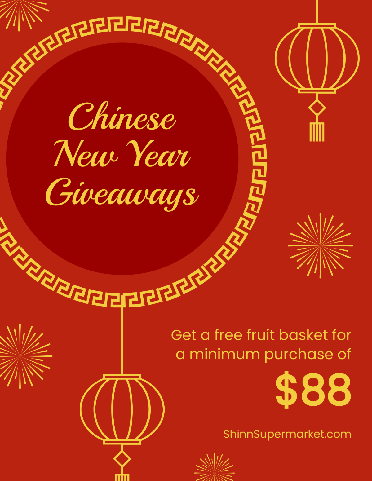 Chinese New Year Giveaway Flyer Template