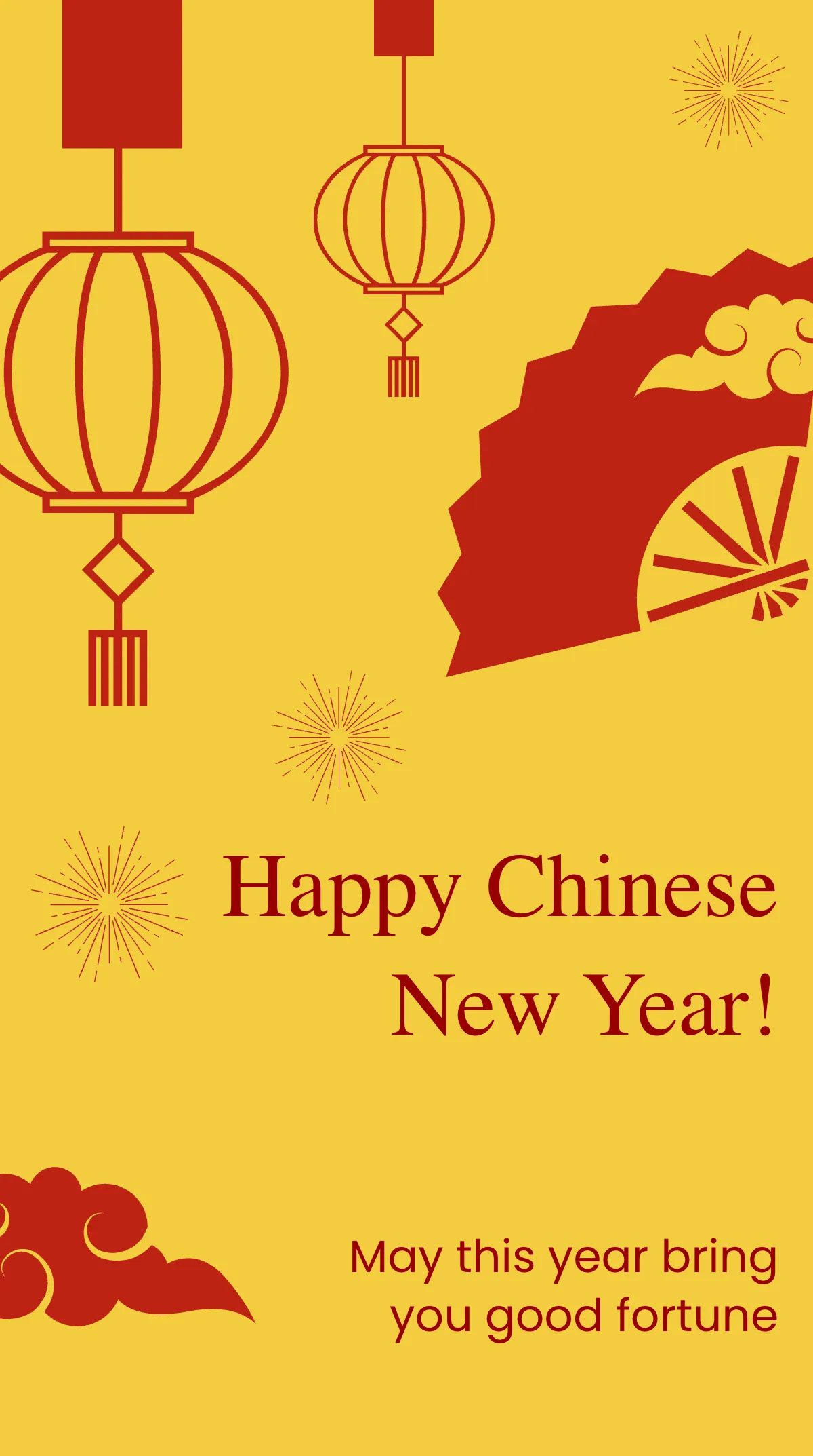 Free Chinese New Year Greeting Instagram Story Template to Edit Online