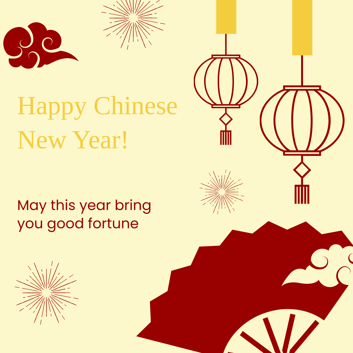 Chinese New Year Greeting Linkedin Post Template
