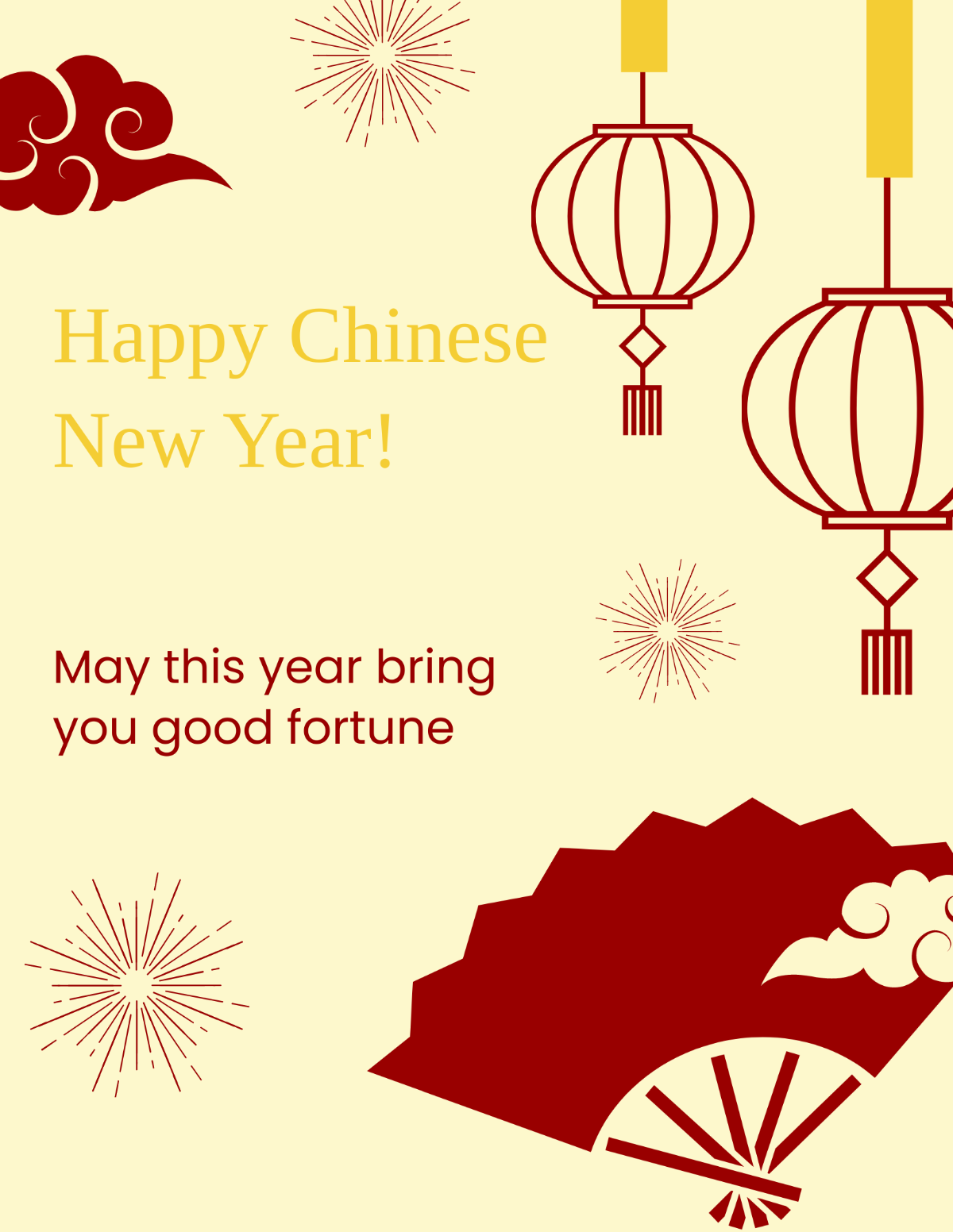 Chinese New Year Greeting Flyer Template