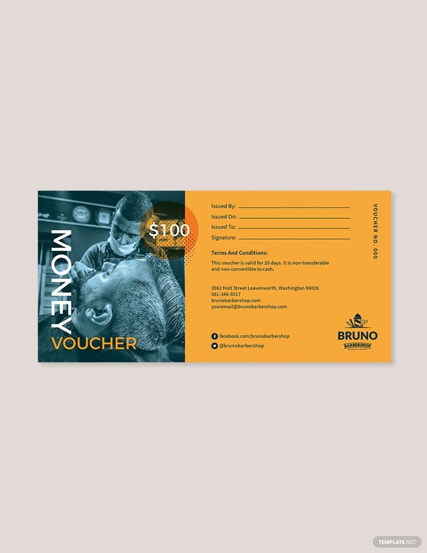 $100 Money Voucher Template in Word, Illustrator, PSD, Apple Pages, Publisher