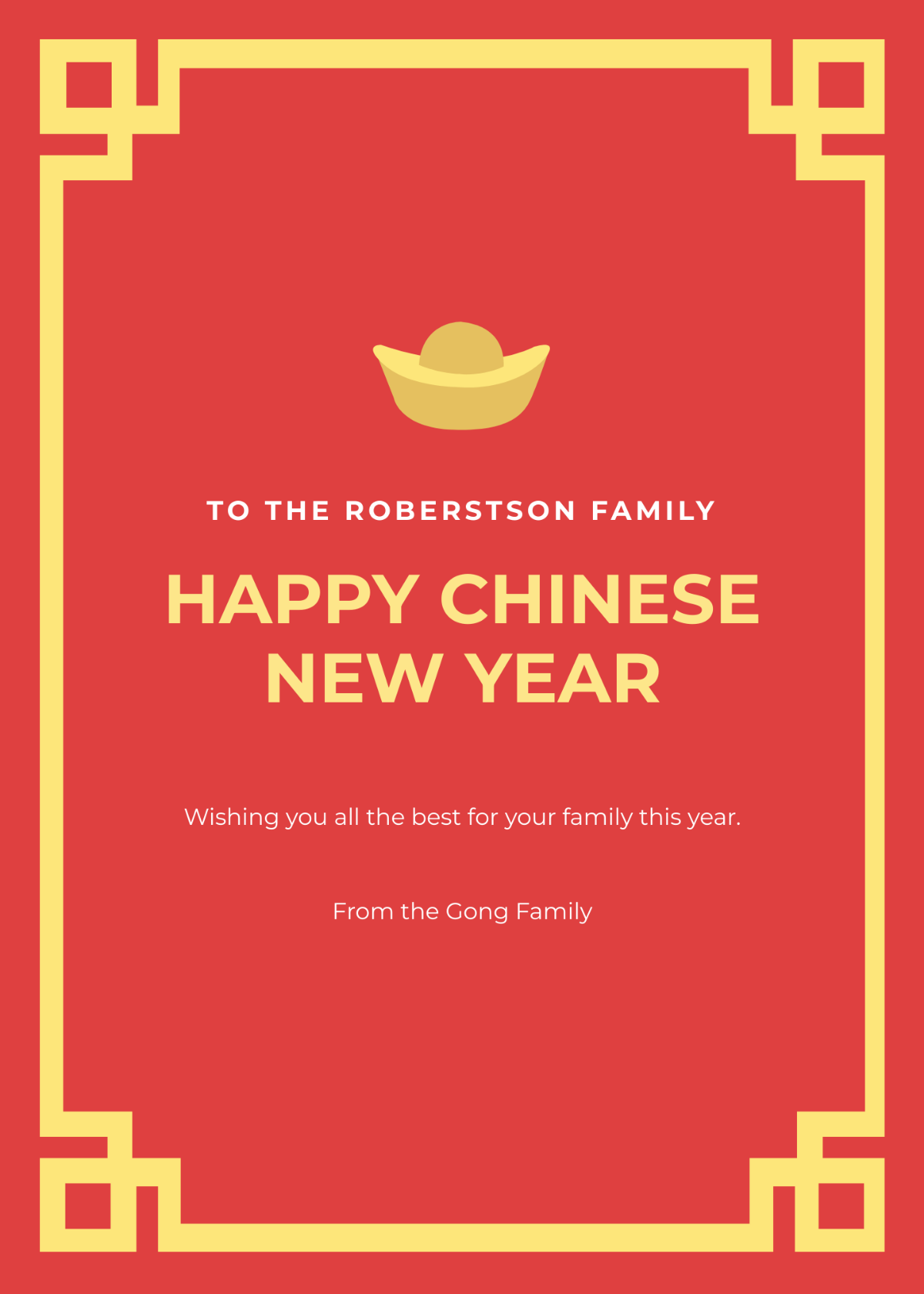 Happy Chinese New Year Card Template