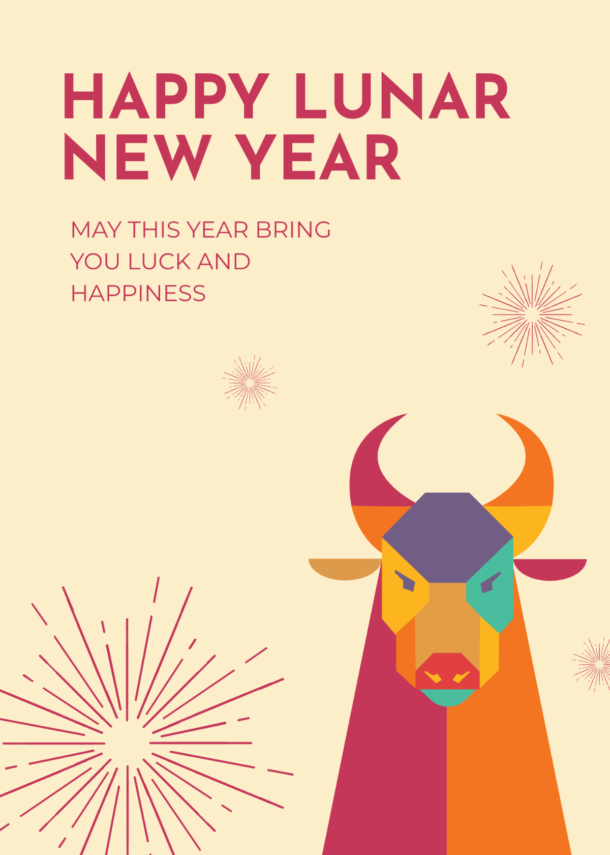 Creative Chinese New Year Card Template