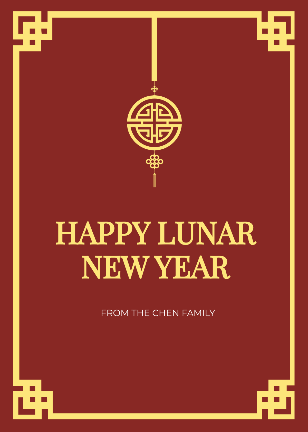 Simple Chinese New Year Card Template