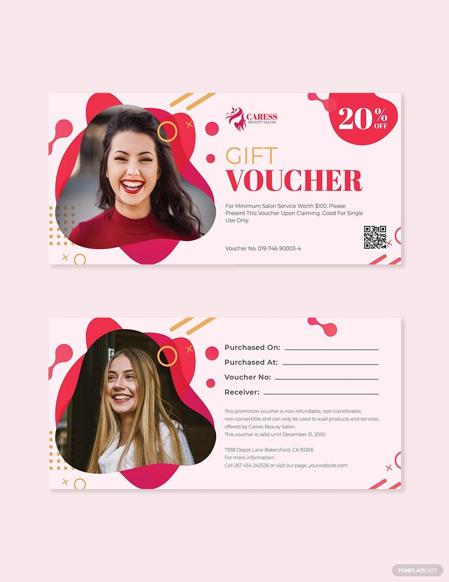 Editable Salon voucher template in Word, Illustrator, PSD, Apple Pages, Publisher