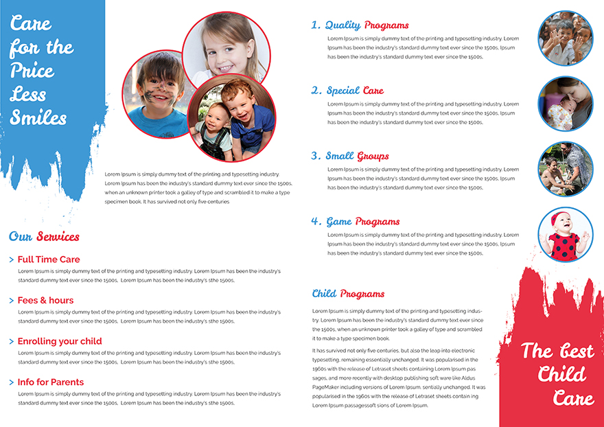 Child Care Bi-fold Brochure Template