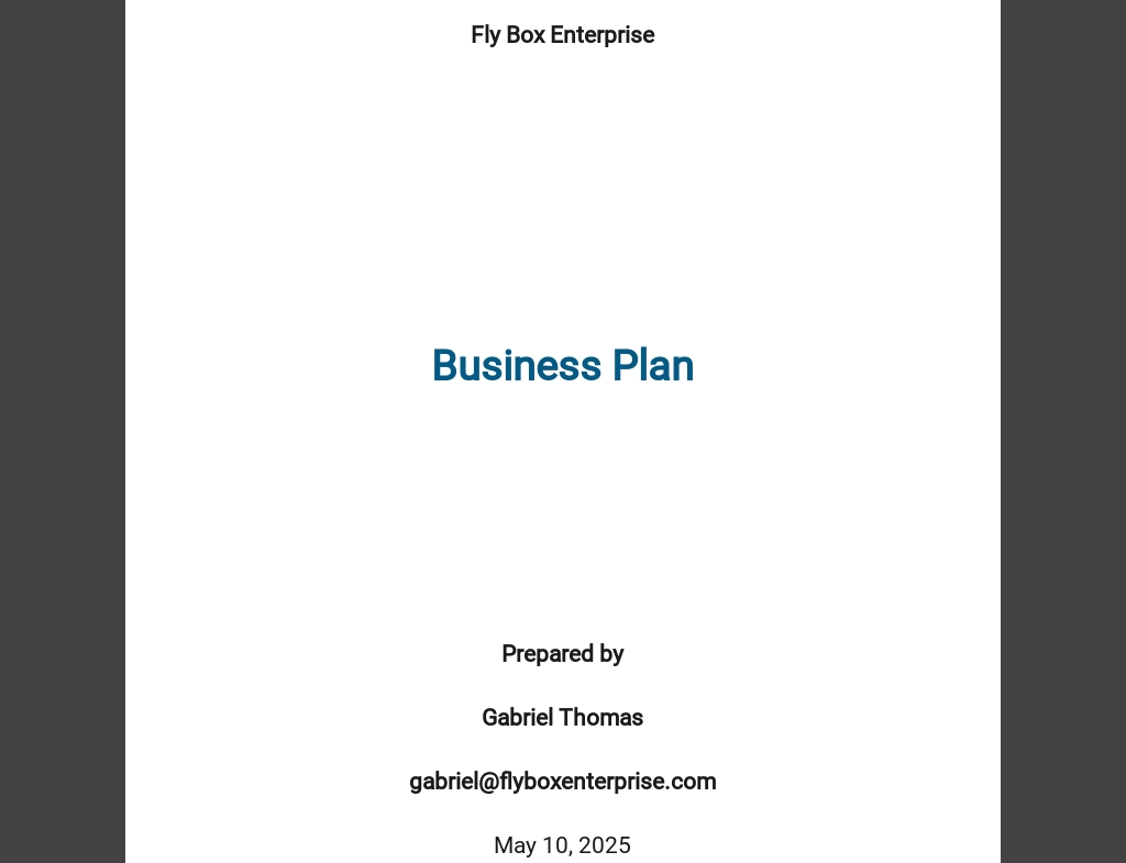 logistics business plan template