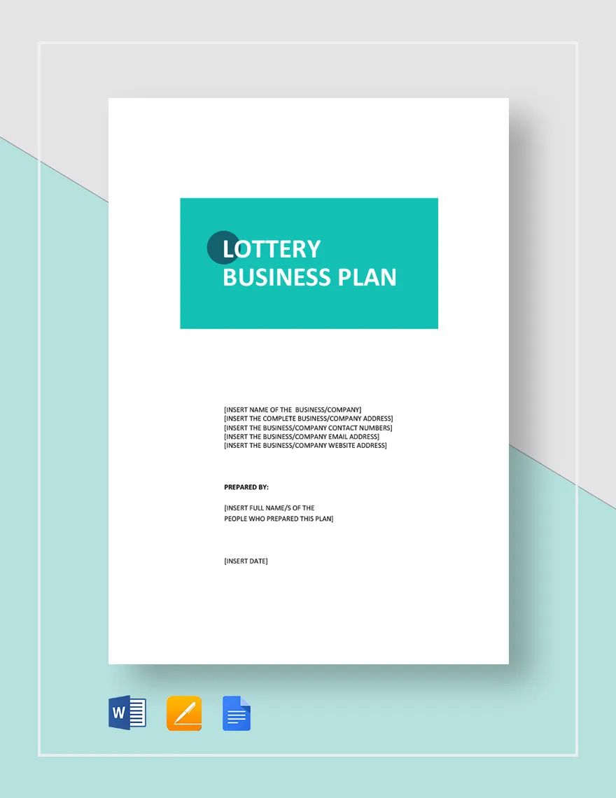 Lottery Business Plan Template