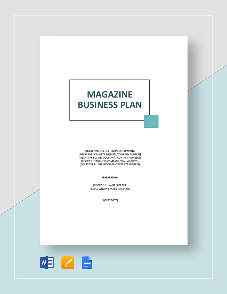 business plan template for magazines