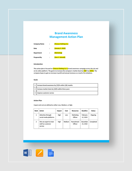 10+ FREE Action Plan Templates - Google Docs | Template.net