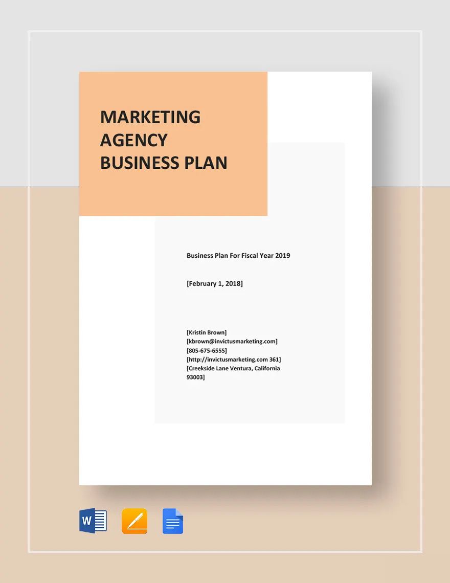 Marketing Agency Business Plan Template