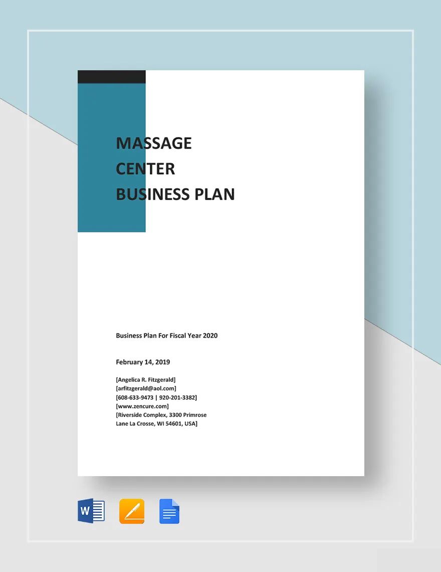 Massage Center Business Plan Template