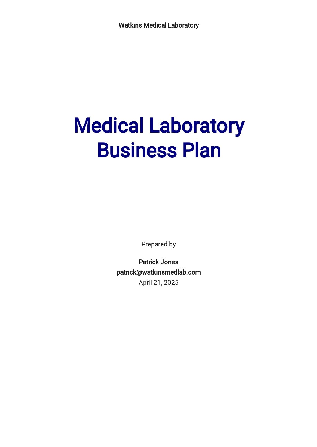 business plan of medical laboratory