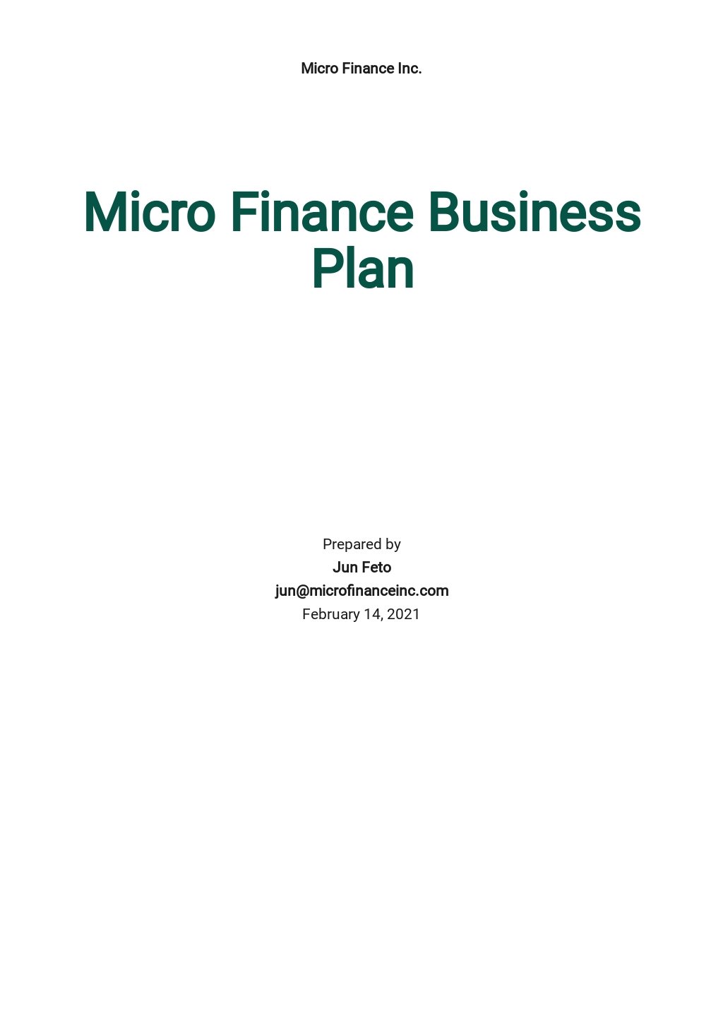 business plan for micro financing