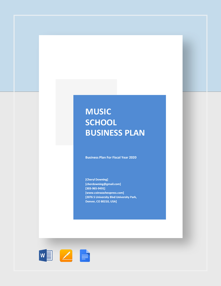 sample of a music business plan