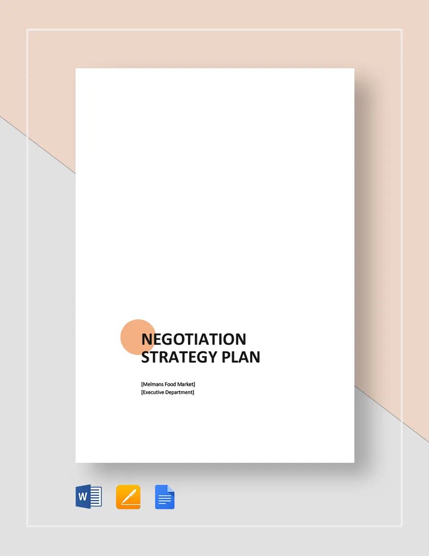 Negotiation Strategy Plan Template
